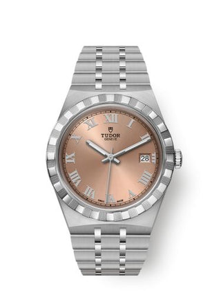 Tudor - 28500-0007  Royal Date 38 Stainless Steel / Salmon - Roman