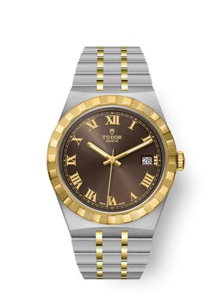 Tudor - 28503-0007  Royal Date 38 Stainless Steel / Yellow Gold / Chocolate - Roman