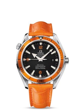 Omega - 2909.50.38  Seamaster Planet Ocean 600M Co-Axial 42 Stainless Steel / Orange / Alligator