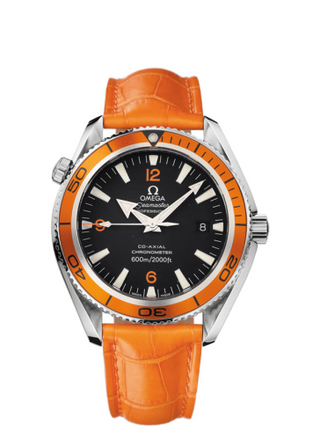 Omega - 2909.50.48   Seamaster Planet Ocean 600M Co-Axial 42 Stainless Steel / Orange / Alligator Short