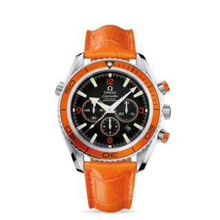 Omega - 2918.50.38  Seamaster Planet Ocean 600M Co-Axial 45.5 Chronograph Stainless Steel / Orange / Alligator