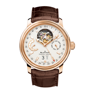 Blancpain - 2925-3642-53B  Léman Tourbillon Semainier Grande Date Red Gold / Opaline / Alligator