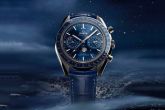 Omega - 304.33.44.52.03.001  Speedmaster Moonphase Chronograph Master Chronometer Stainless Steel / Blue / Alligator