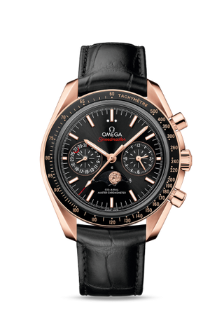 Omega - 304.63.44.52.01.001  Speedmaster Moonphase Chronograph Master Chronometer Sedna Gold / Black