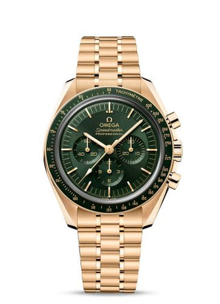 Omega - 310.60.42.50.10.001  Speedmaster Professional Moonwatch 3861 Moonshine Gold / Green / Bracelet