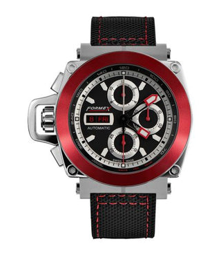 Formex - 3100.1.8140.216  Motorsport Automatic Chronograph Red Bezel / Black / Calf