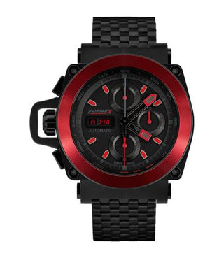 Formex - 3100.4.8122.110  Motorsport Automatic Chronograph PVD / Red Bezel / Black / Bracelet