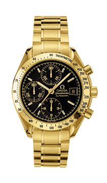 Omega - 3113.53.00  Speedmaster Date 39 Yellow Gold / Black / Bracelet