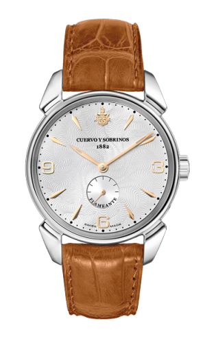 Cuervo y Sobrinos - 3130.1FA  Historiador Flameante Stainless Steel / Silver / Alligator