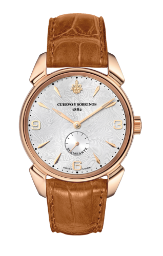 Cuervo y Sobrinos - 3130.9FA  Historiador Flameante Rose Gold / Silver / Alligator