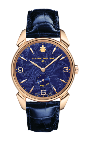 Cuervo y Sobrinos - 3130.9FB  Historiador Flameante Rose Gold / Blue / Alligator