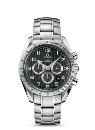 Omega - 321.10.44.50.01.001  Speedmaster Broad Arrow 44.25 Stainless Steel / Black Stripes / Bracelet