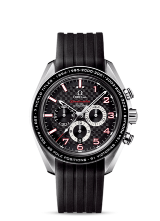 Omega - 321.32.44.50.01.001  Speedmaster Co-Axial 44.25 Stainless Steel / Carbon / Rubber / Schumacher the Legend