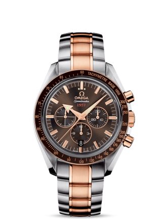 Omega - 321.90.42.50.13.001  Speedmaster Broad Arrow 1957 Stainless Steel / Red Gold / Brown / Bracelet