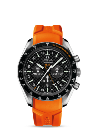 Omega - 321.92.44.52.01.003  Speedmaster HB-SIA Co-Axial GMT Titanium / Black Carbon / Orange Rubber