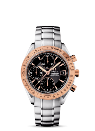 Omega - 323.21.40.40.01.001  Speedmaster Date 40 Stainless Steel / Red Gold / Black / Bracelet