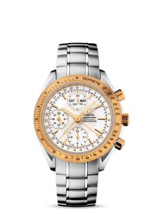 Omega - 323.21.40.44.02.001  Speedmaster Day-Date 40 Stainless Steel / Yellow Gold / Silver / Bracelet