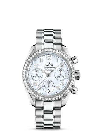 Omega - 324.15.38.40.05.001  Speedmaster Date 38 Stainless Steel / Diamond / MOP / Bracelet