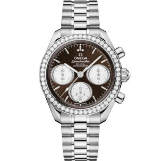 Omega - 324.15.38.50.63.001  Speedmaster Date 38 Stainless Steel - Diamond / Brown / Bracelet