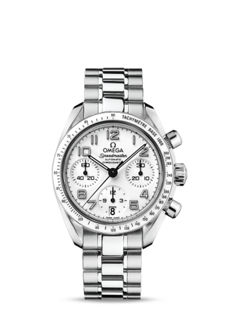 Omega - 324.30.38.40.04.001  Speedmaster Date 38 Stainless Steel / White / Bracelet