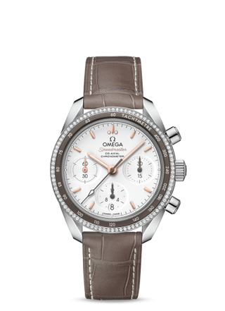 Omega - 324.38.38.50.02.001  Speedmaster Co-Axial 38 Stainless Steel / Diamond / Silver / Strap