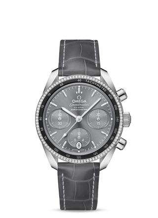 Omega - 324.38.38.50.06.001  Speedmaster Co-Axial 38 Stainless Steel / Diamond / Grey / Strap