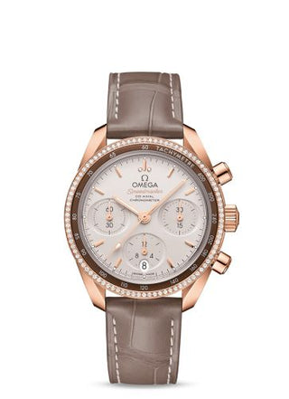 Omega - 324.68.38.50.02.003  Speedmaster Co-Axial 38 Sedna Gold / Diamond / Silver / Strap