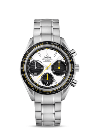 Omega - 326.30.40.50.04.001  Speedmaster Racing Co-Axial Chronograph Stainless Steel / Silver-Yellow / Bracelet