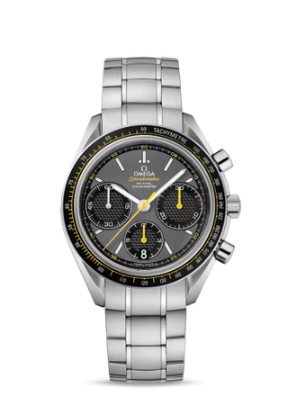 Omega - 326.30.40.50.06.001  Speedmaster Racing Co-Axial Chronograph Stainless Steel / Grey-Yellow / Bracelet