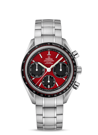 Omega - 326.30.40.50.11.001  Speedmaster Racing Co-Axial Chronograph Stianless Steel / Red / Bracelet