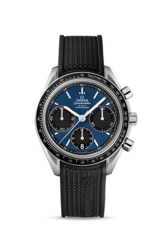 Omega - 326.32.40.50.03.001  Speedmaster Racing Co-Axial Chronograph Stainless Steel / Blue / Rubber