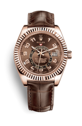 Rolex - 326135-0001  Sky-Dweller Everose / Chocolate / Alligator