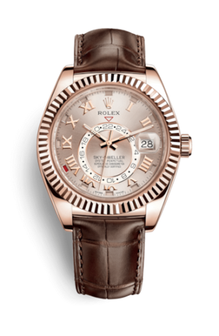 Rolex - 326135-0004  Sky-Dweller Everose / Sundust / Alligator