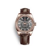 Rolex - 326135-0008  Sky-Dweller Everose / Dark Rhodium / Alligator