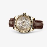 Rolex - 326138-0003  Sky-Dweller Yellow Gold / Silver Roman / Alligator