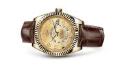 Rolex - 326138-0004  Sky-Dweller Yellow Gold / Champagne Arabic / Alligator