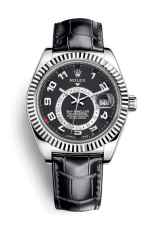 Rolex - 326139-0003  Sky-Dweller White Gold / Black / Alligator