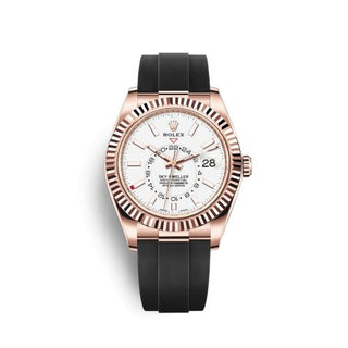 Rolex - 326235-0004  Sky-Dweller Everose / White / Oysterflex