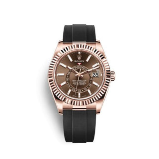 Rolex - 326235-0005  Sky-Dweller Everose / Chocolate / Oysterflex