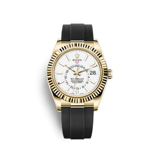 Rolex - 326238-0006  Sky-Dweller Yellow Gold / White / Oysterflex