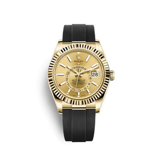 Rolex - 326238-0007  Sky-Dweller Yellow Gold / Champagne / Oysterflex