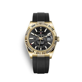 Rolex - 326238-0009  Sky-Dweller Yellow Gold / Black / Oysterflex