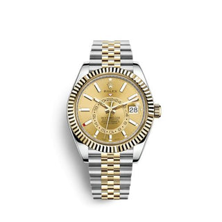 Rolex - 326933-0004  Sky-Dweller Stainless Steel / Yellow Gold / Champagne / Jubilee