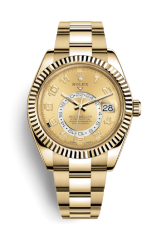 Rolex - 326938-0002  Sky-Dweller Yellow Gold / Champagne Arabic