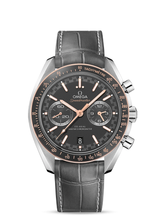 Omega - 329.23.44.51.06.001  Speedmaster Racing Master Co-Axial Stainless Steel / Sedna / Grey / Alligator