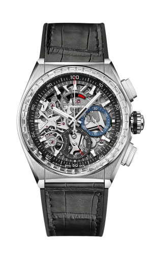 Zenith - 33.9000.9004/78.R582  Defy El Primero 21 Titanium / Diamond / Skeleton / Alligator