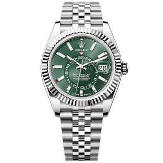 Rolex - 336934-0002  Sky-Dweller Stainless Steel - White Gold / Green / Jubilee