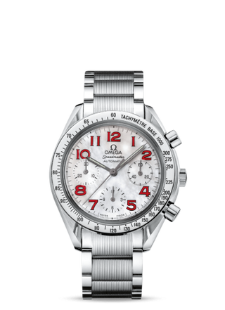 Omega - 3534.79.00  Speedmaster Reduced Ladies Stainless Steel / MOP-Red / Bracelet