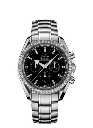 Omega - 3555.55.00  Speedmaster Broad Arrow Stainless Steel / Diamond / Black / Bracelet