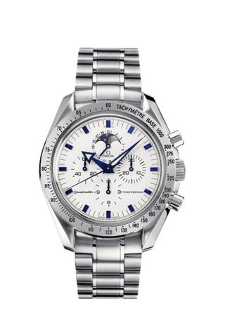 Omega - 3575.20.00  Speedmaster Professional  Broad Arrow Moonphase Stainless Steel / Ivory / Bracelet